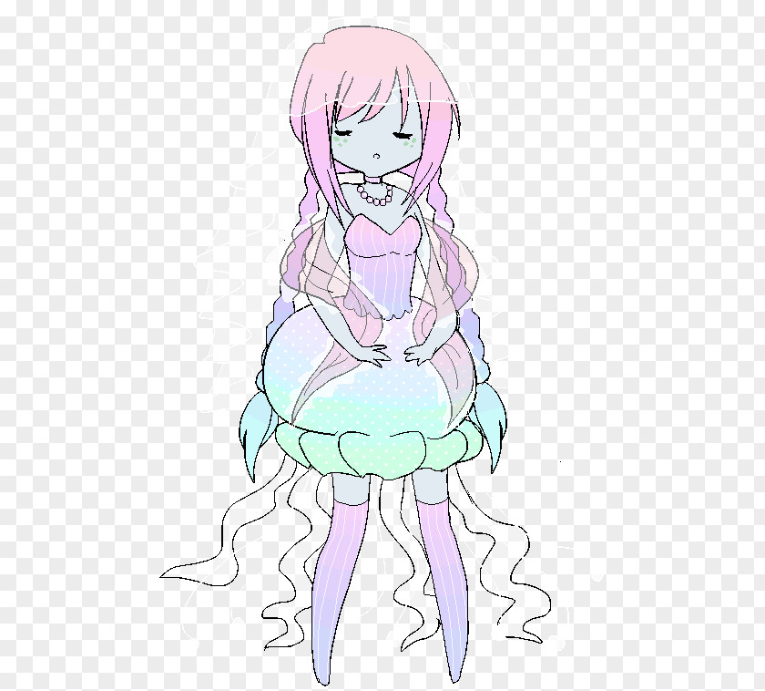 Jellyfish Line Art Drawing Costume Design Hair PNG