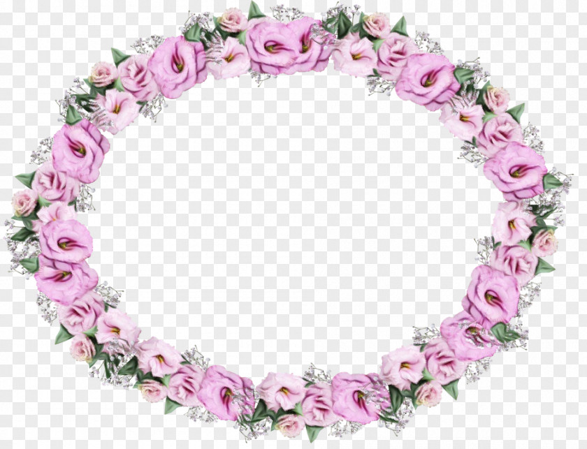Magenta Rose Watercolor Wreath Flower PNG