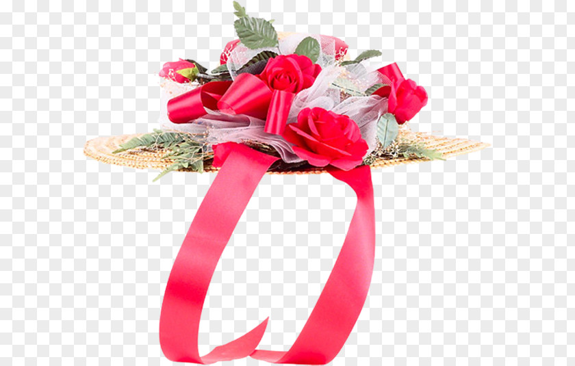 Pastoral Rose Ribbon Hat Clip Art PNG