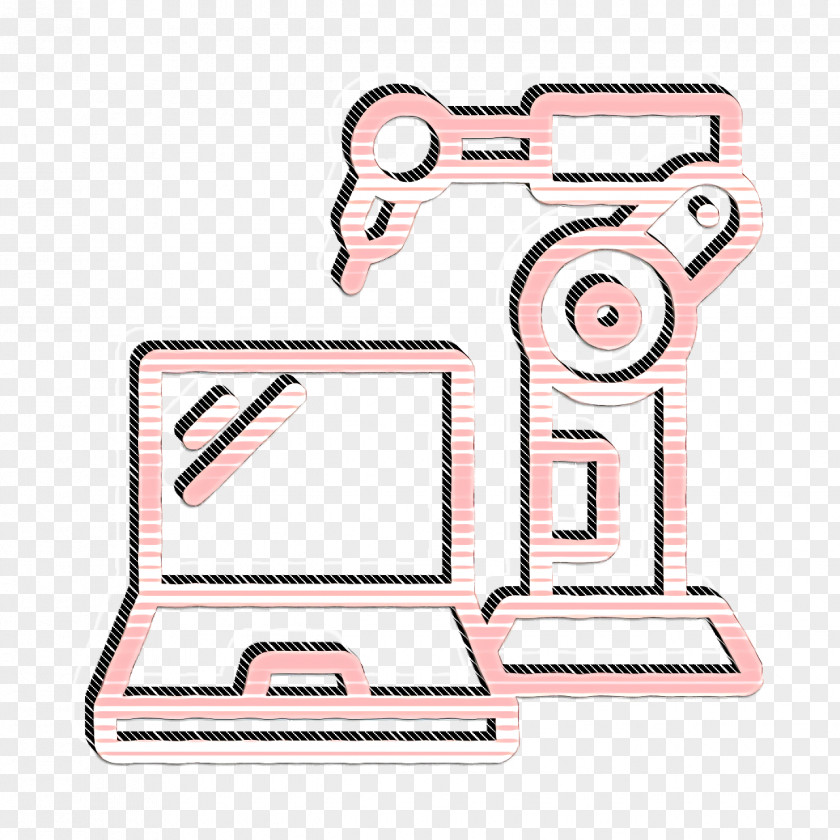 Robotic Icon Manufacturing Laptop PNG