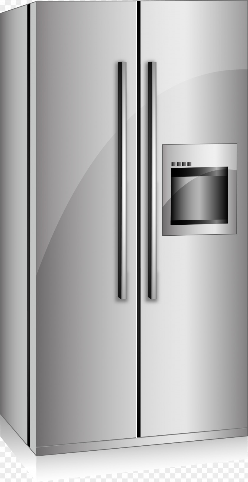 Silver Intelligent On The Door Refrigerator Model Refrigeration Clip Art PNG
