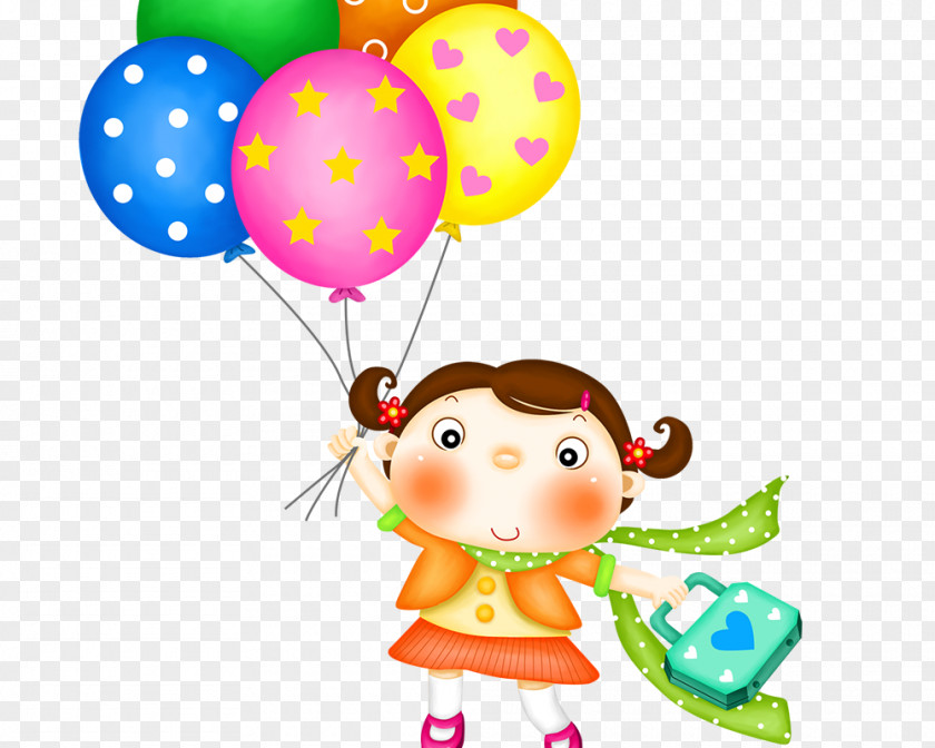 Take A Balloon Painted Girls Birthday Happiness Message Friendship PNG