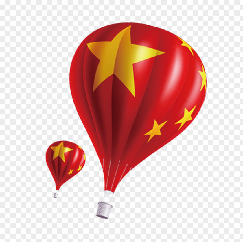 Chinese Flag Hot Air Balloon 19th National Congress Of The Communist Party China PNG