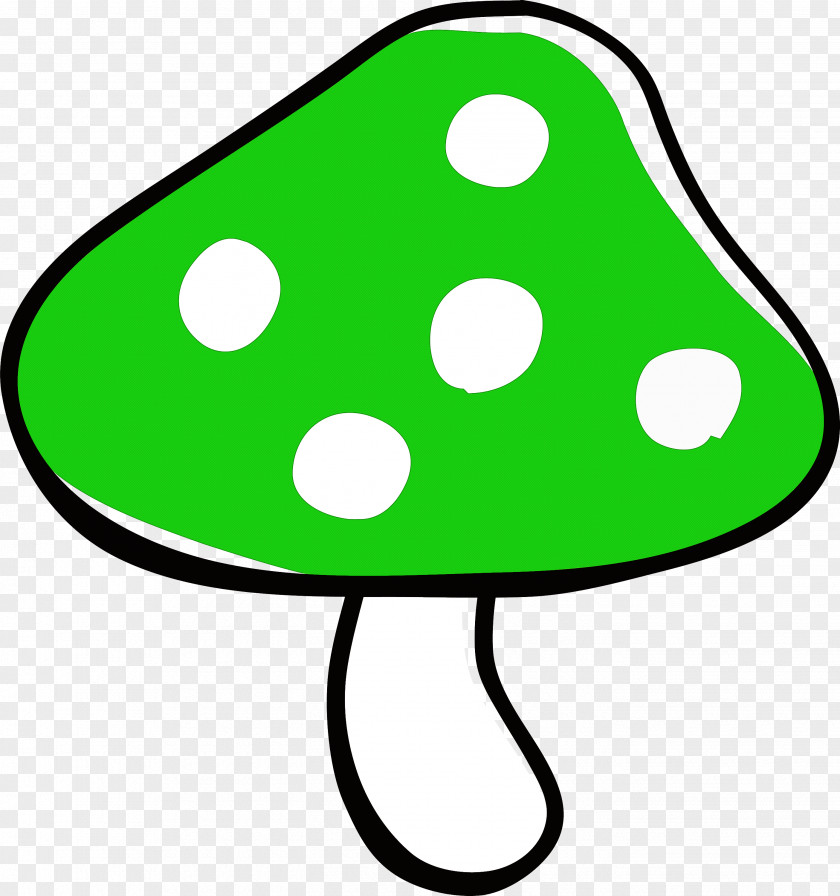 Green Line Art Mushroom PNG