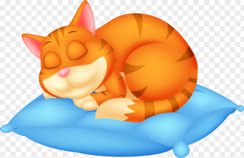Sleeping Kitten Cat Illustration PNG