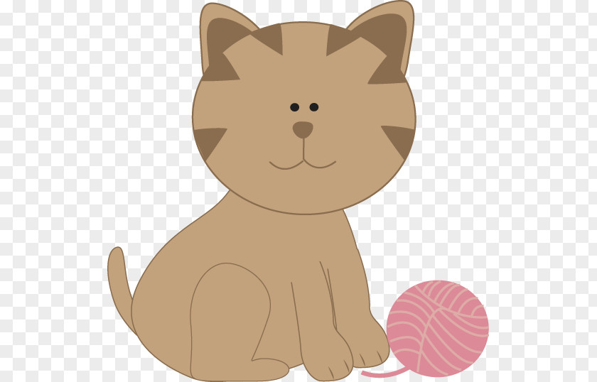 Cat Play Cliparts Pink Kitten And Toys Clip Art PNG