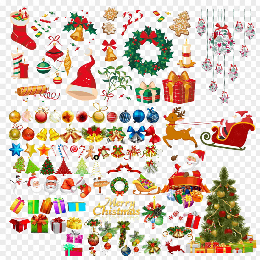 Christmas Vector Material Tree Ornament Gift PNG