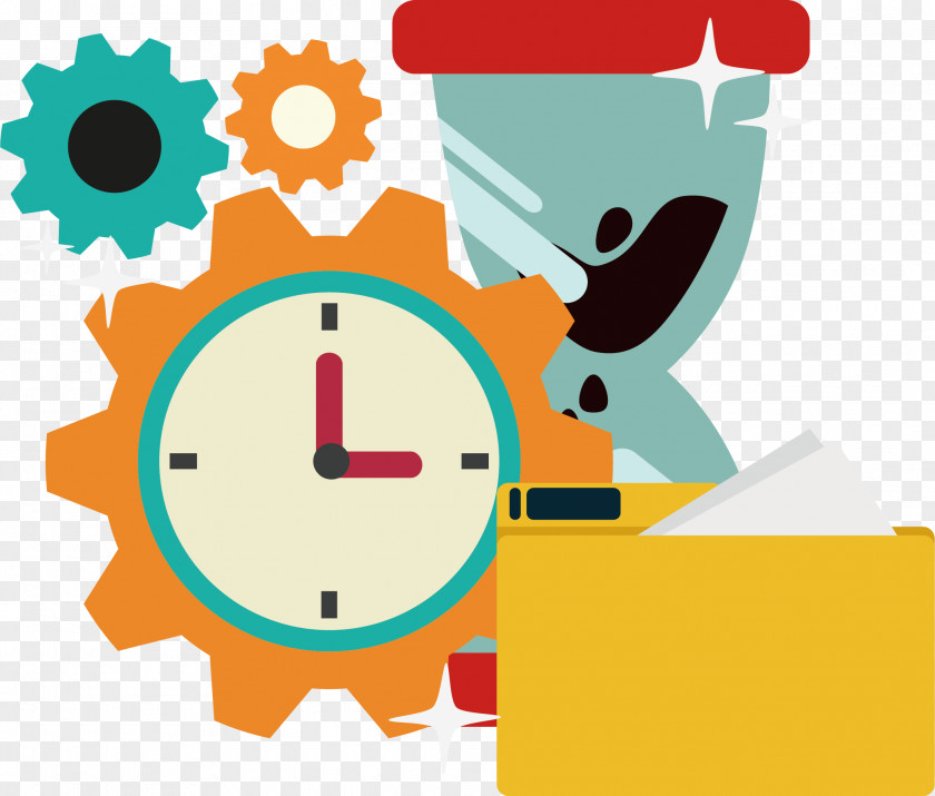 Gear Hourglass Folder Clock Computer File PNG