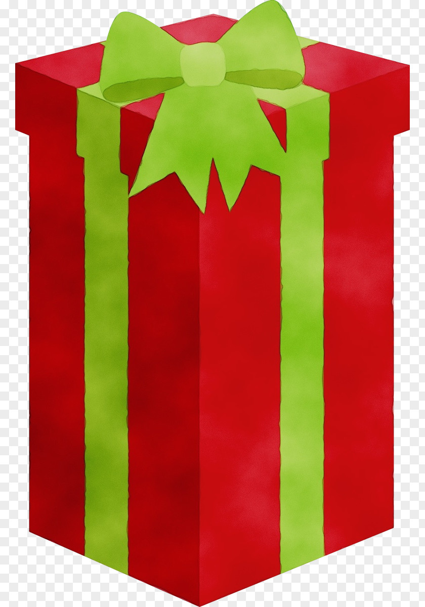 Rectangle Gift Wrapping Christmas Tree Watercolor PNG