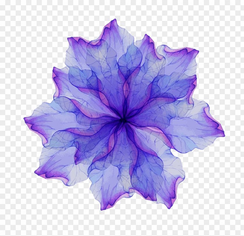 Watercolor Blue And Purple Transparent Flowers PNG blue and purple transparent flowers clipart PNG