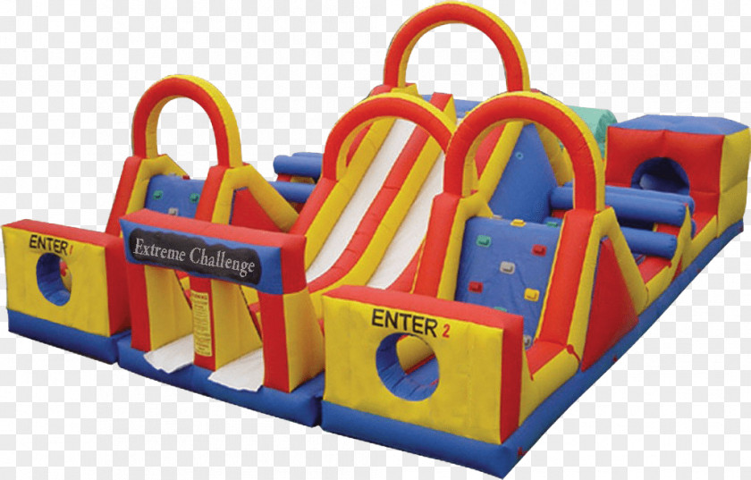 Bounce House Obstacle Course Inflatable Bouncers Jumping Playground Slide PNG