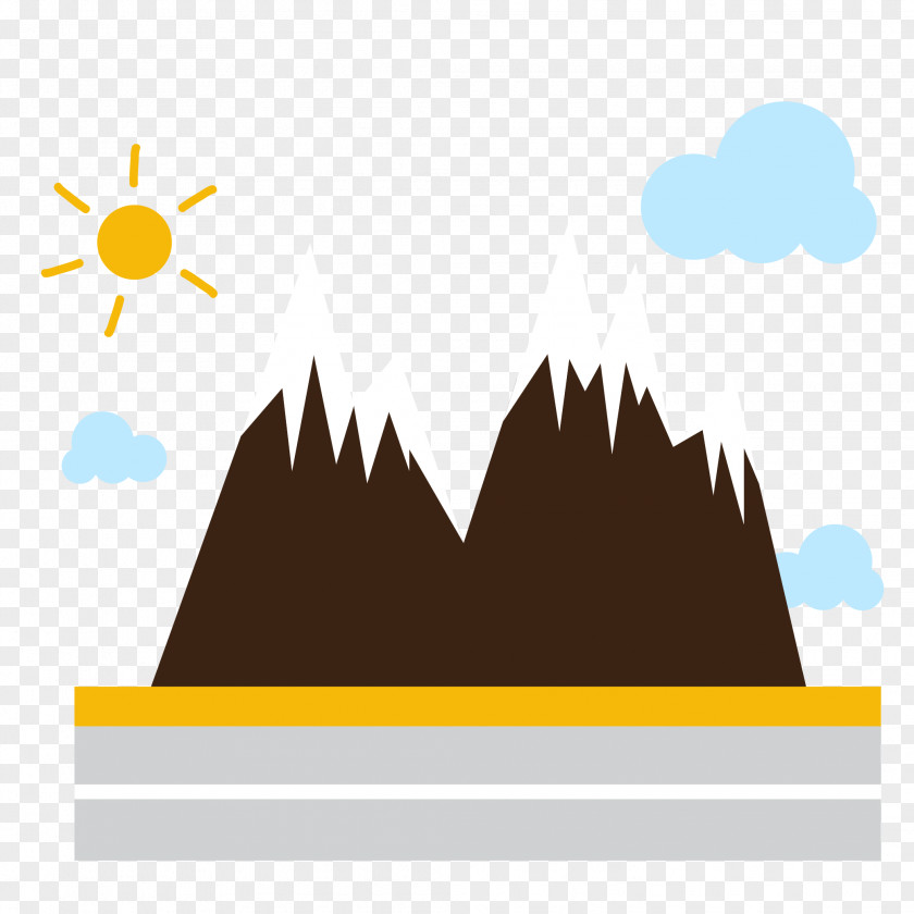 Cartoon Mountain Landscape Drawing Illustration PNG