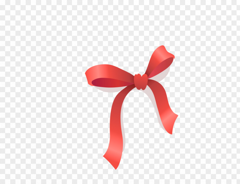 Hand-painted Bow Ribbon Red Shoelace Knot PNG