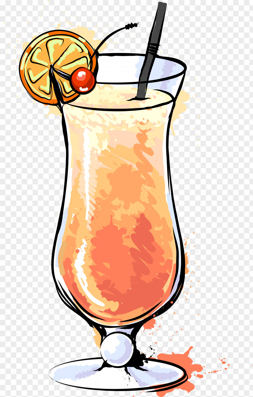 Yellow Hand-painted Drink PNG