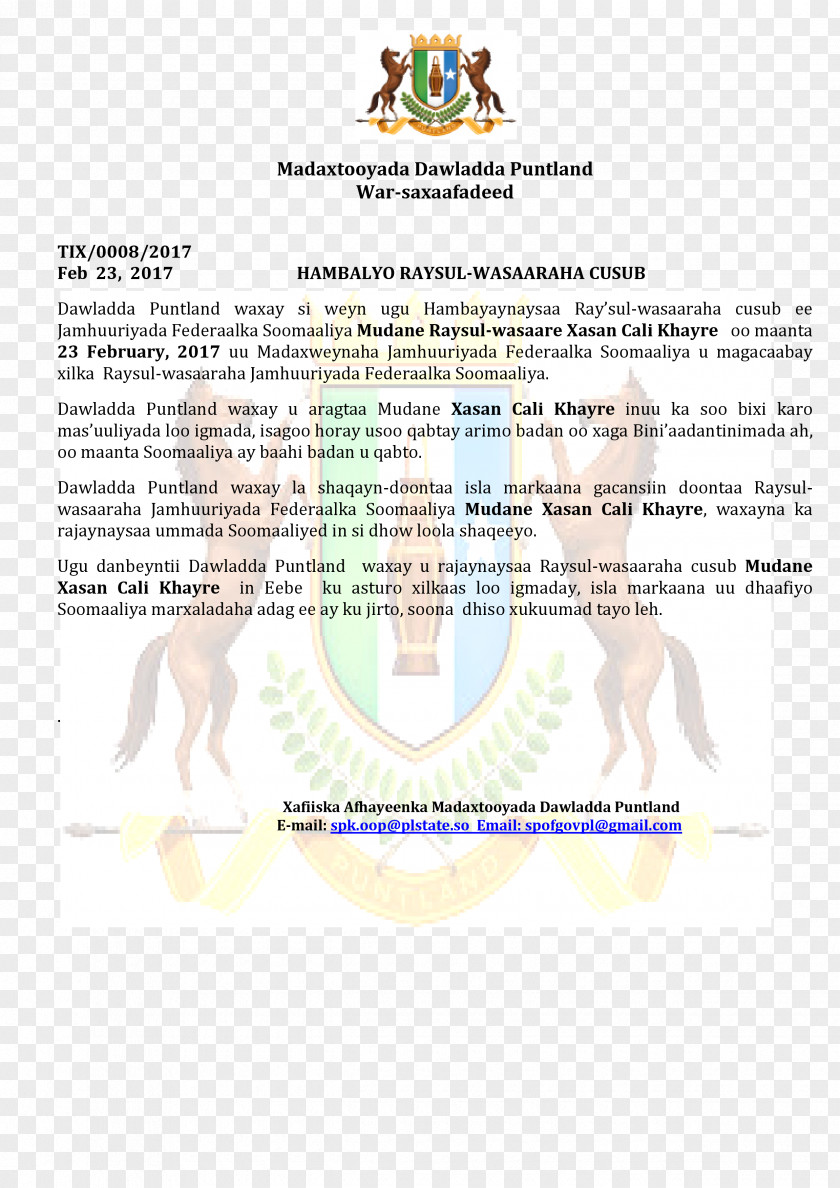 Puntland Madaxtooyada Tukaraq Al-Shabaab Garowe Online Dhulbahante PNG