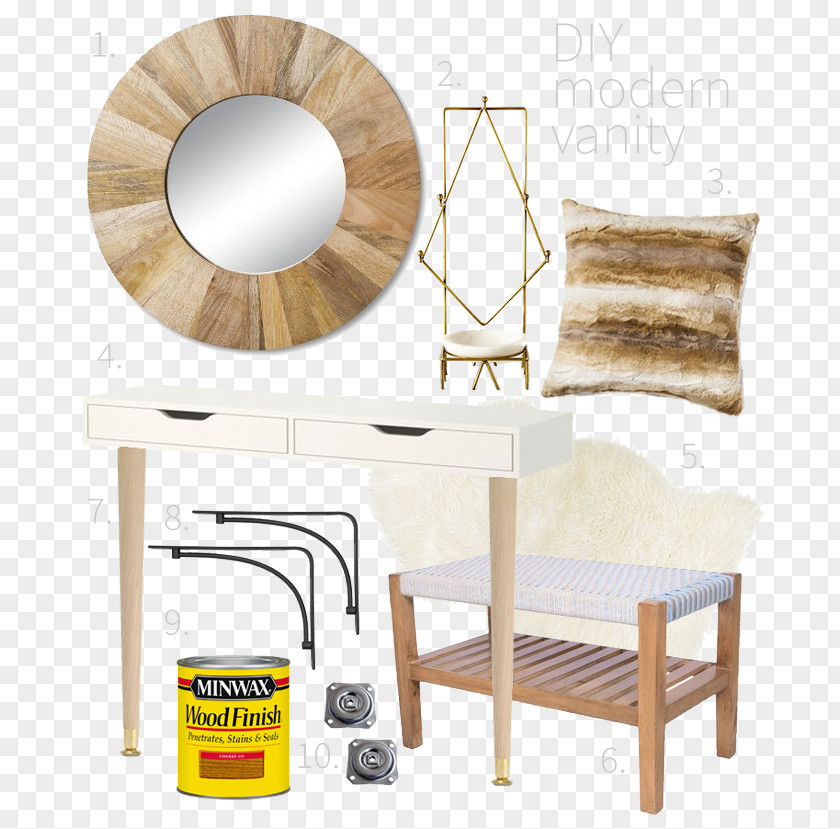 Table Stool Mirror Furniture Bedroom PNG