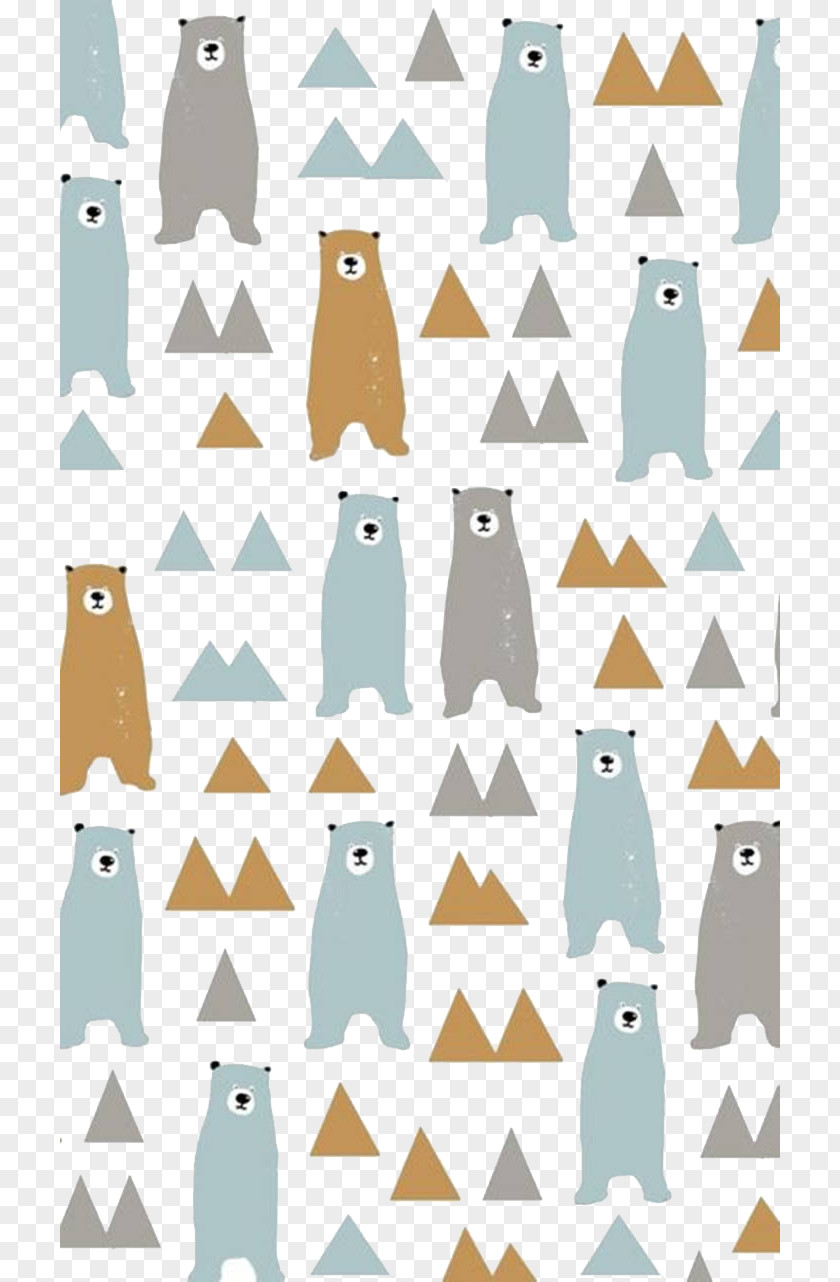 Colored Bear Paper Printing Pattern PNG