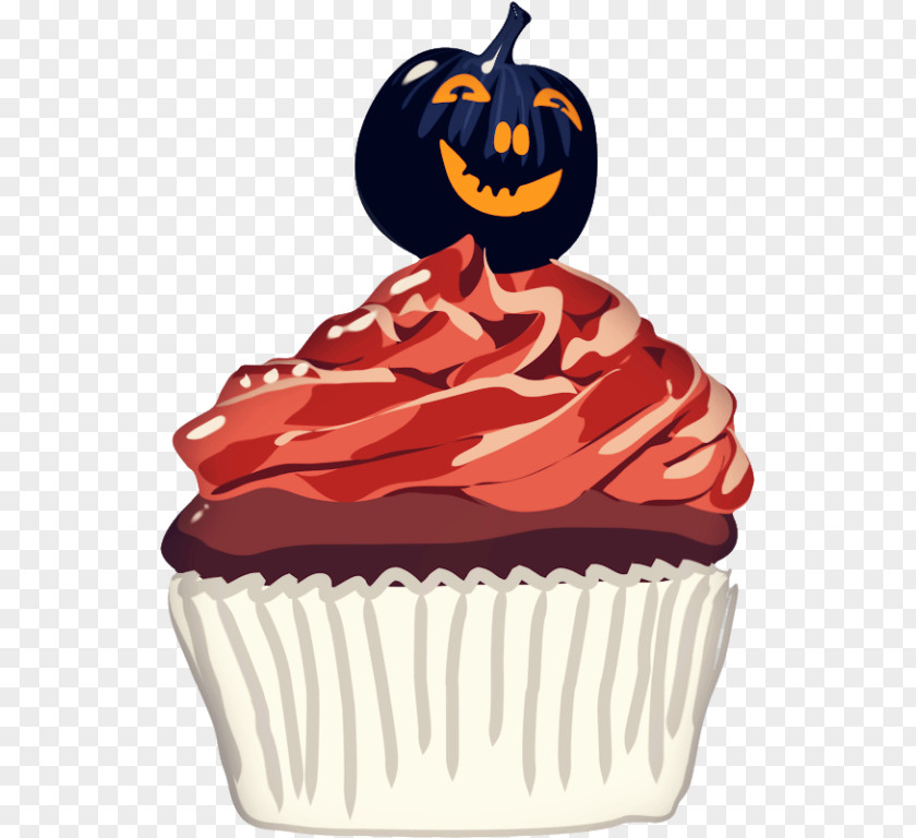 Creative Pumpkin Face Cupcake Halloween Cake Wedding Invitation Clip Art PNG