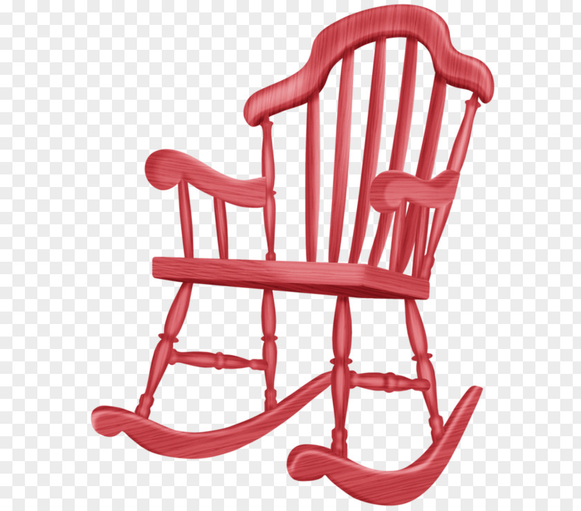 Hand-painted Red Rocking Chair Furniture Wing PNG