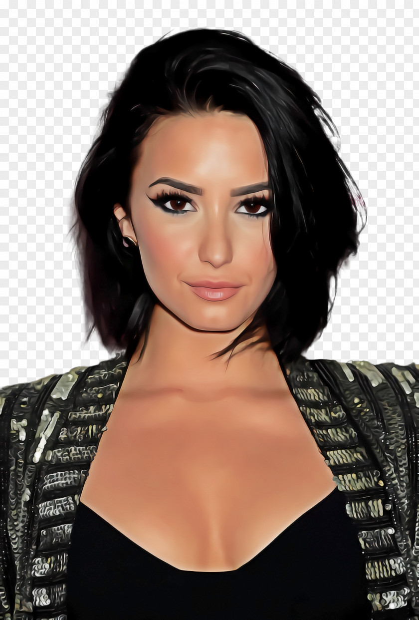 Demi Lovato Bob Cut Hairstyle Head Hair Face PNG