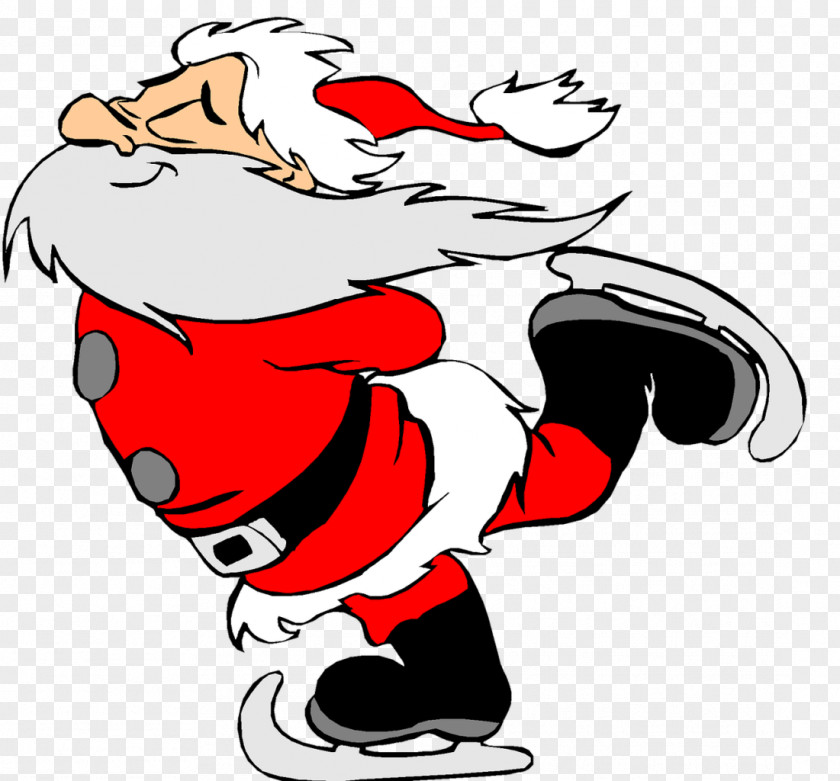 Ice Skates Santa Claus Rudolph Skating Christmas PNG