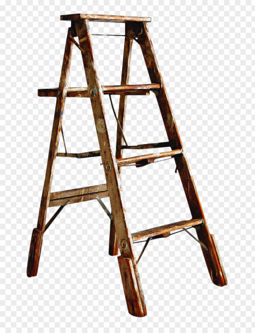 Ladder Furniture Wood Tool Step Stool PNG
