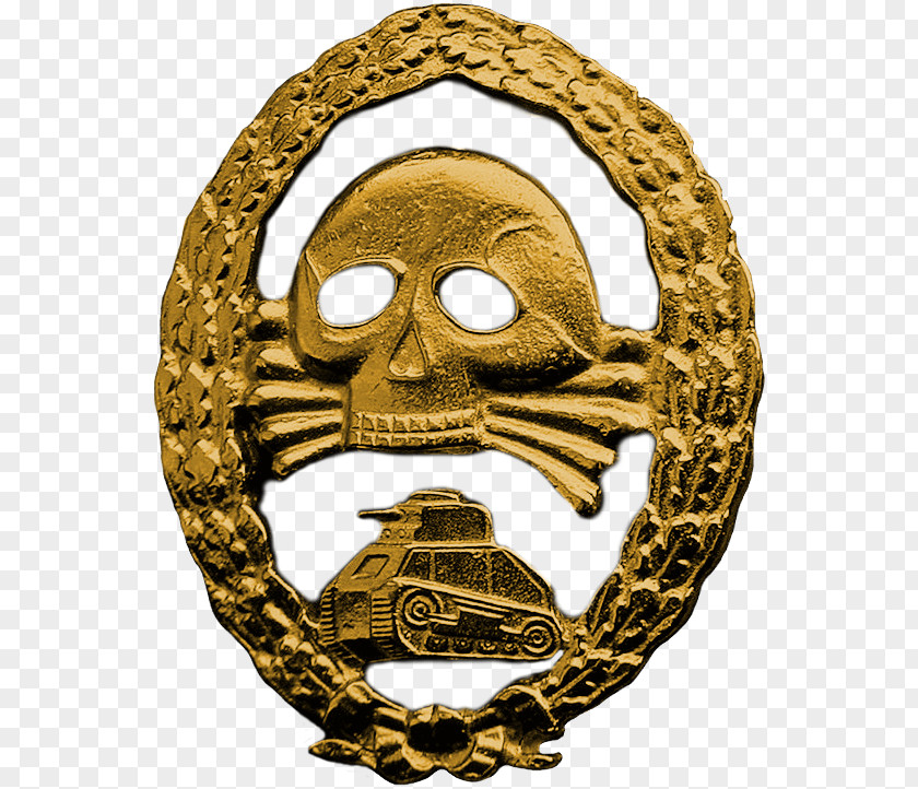Gold Badge Metal Bone 01504 Skull PNG