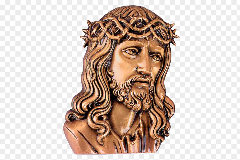 ROSTRO DE JESUS Jesus Headstone Crucifix Bronze Memorial PNG