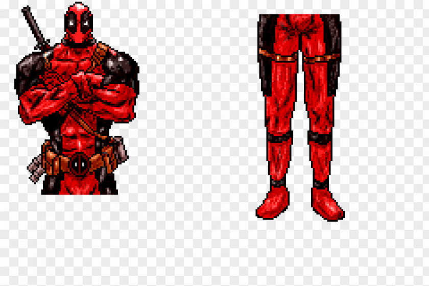 Deadpool Pixel Art Superhero Joint Action & Toy Figures PNG