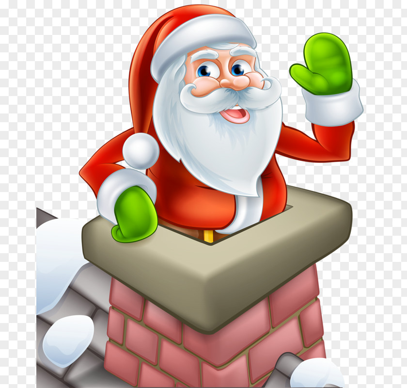 Santa Claus Chimney Christmas PNG