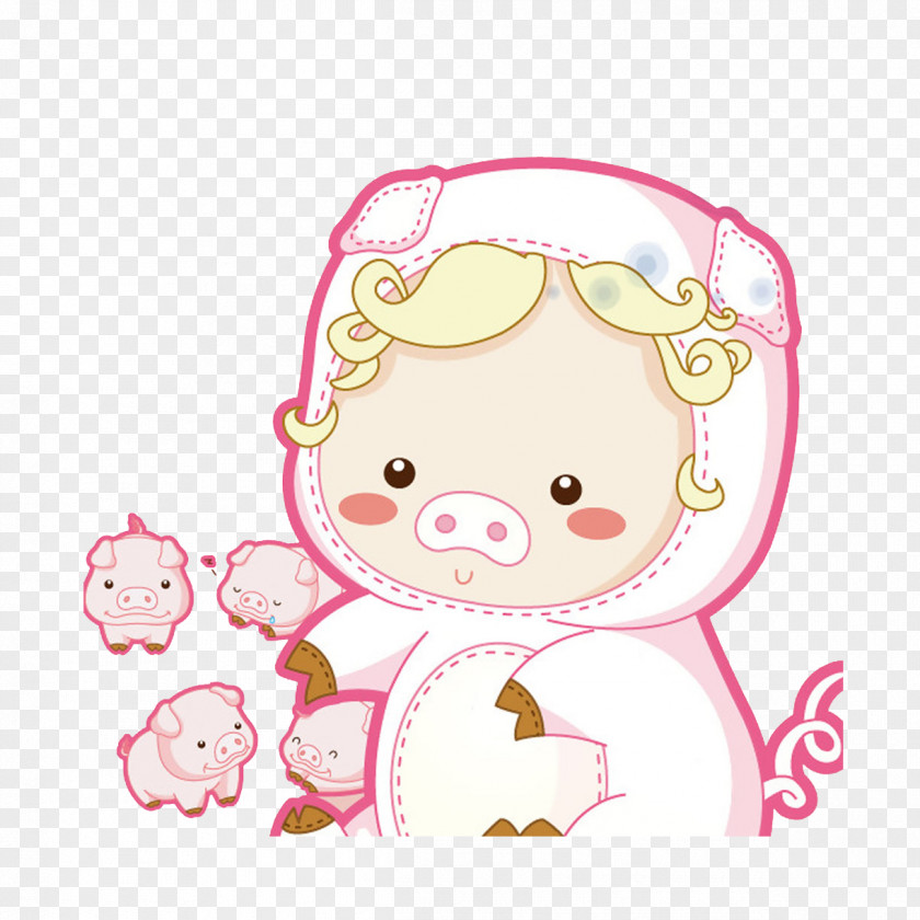 Pink Piggy Baby Wear Porky Pig Domestic Euclidean Vector Download PNG