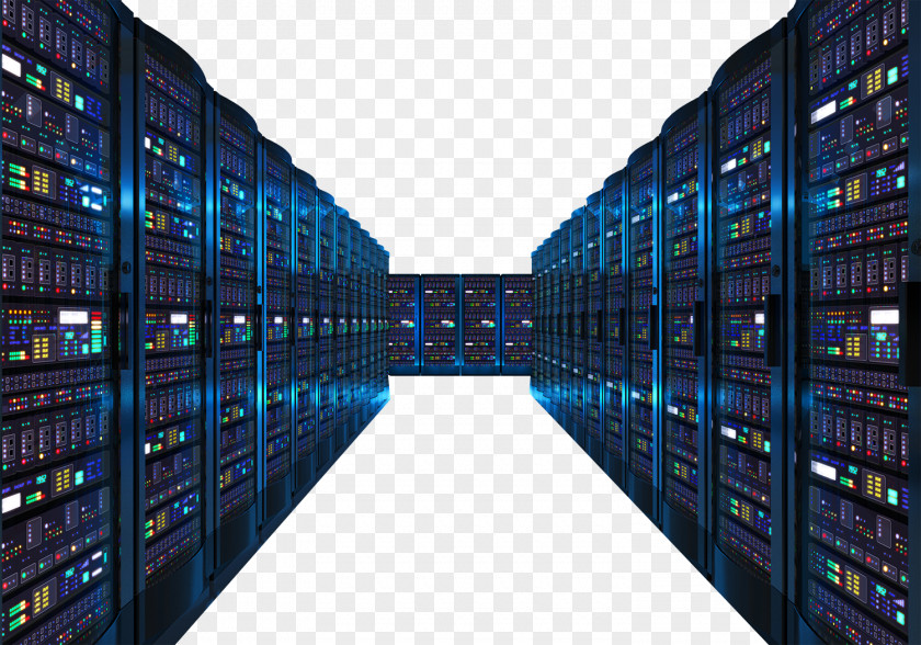 Rows Of Lights On Data Center Servers IT Infrastructure Information Technology PNG