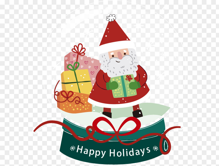 Vector Cartoon Santa Claus Gifts Gift Computer File PNG