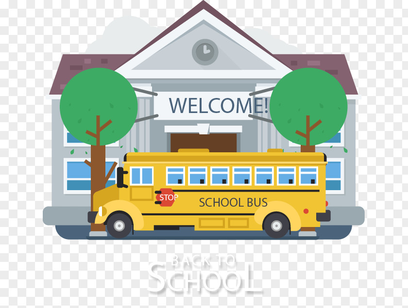 Hand-painted Vector School Sobral Bus PNG