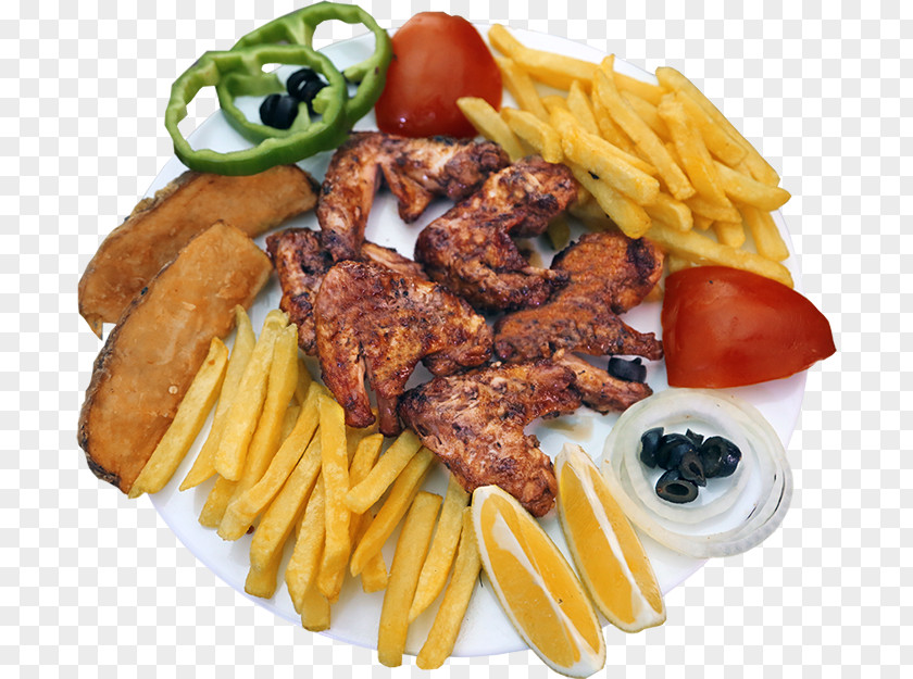 Junk Food French Fries Souvlaki Mixed Grill Kebab Chicken And Chips PNG