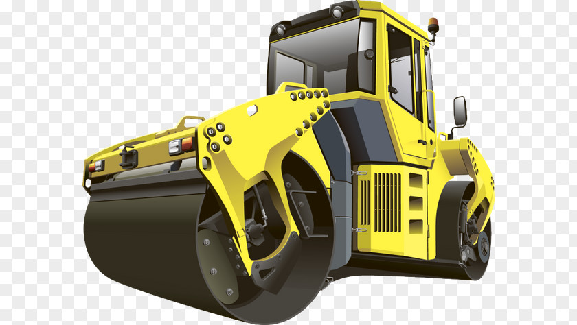 Road Roller Compactor Heavy Machinery PNG