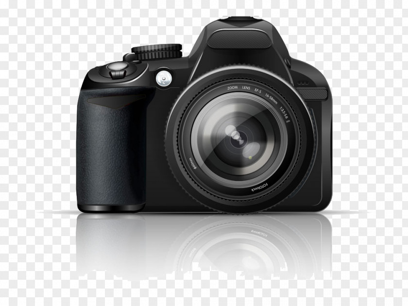 Black SLR Camera Digital Photography Single-lens Reflex PNG