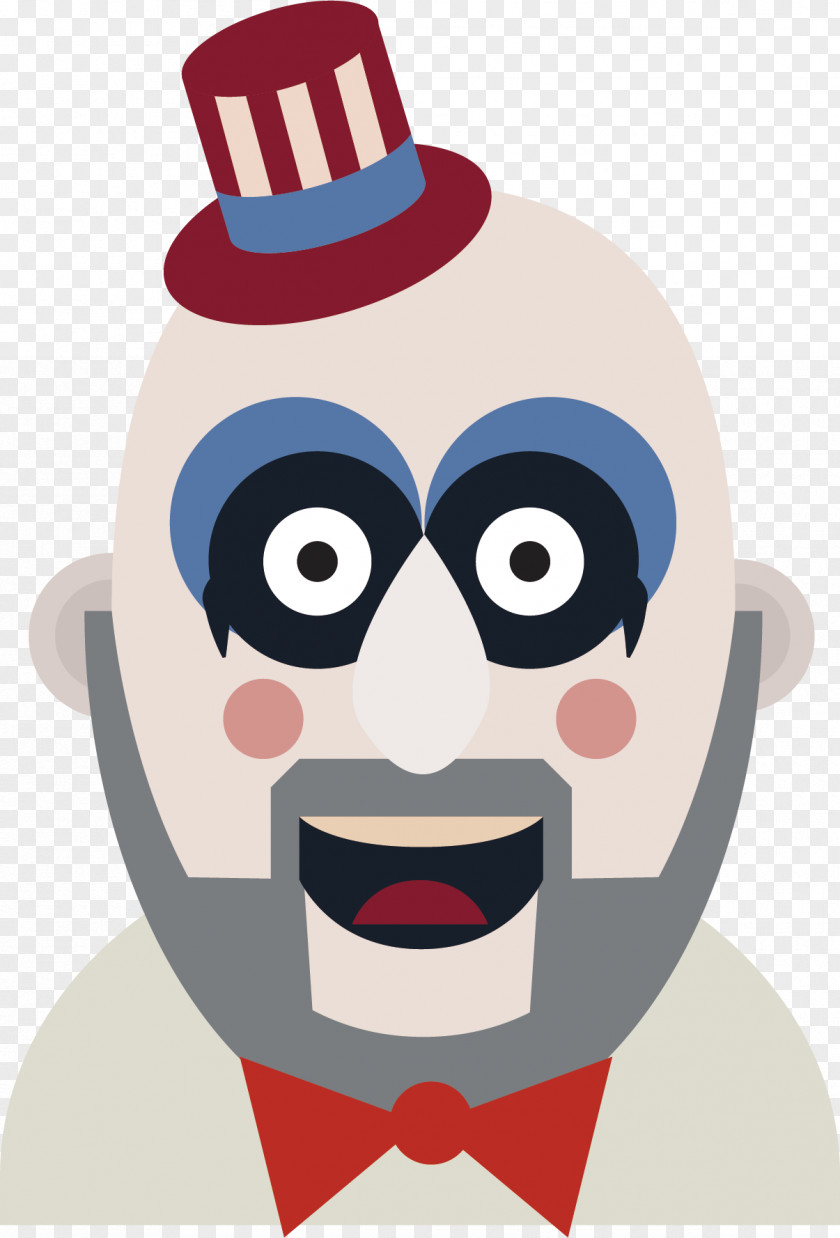 Vector Hand-painted Cute Clown Horror Character Film Drawing PNG