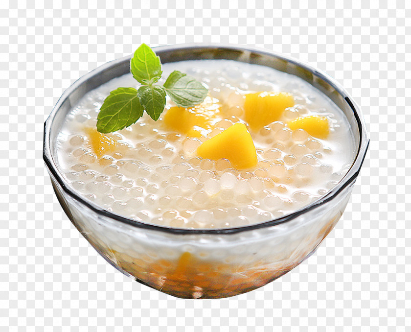 Mango Coconut Sago Soup Milk Breakfast PNG