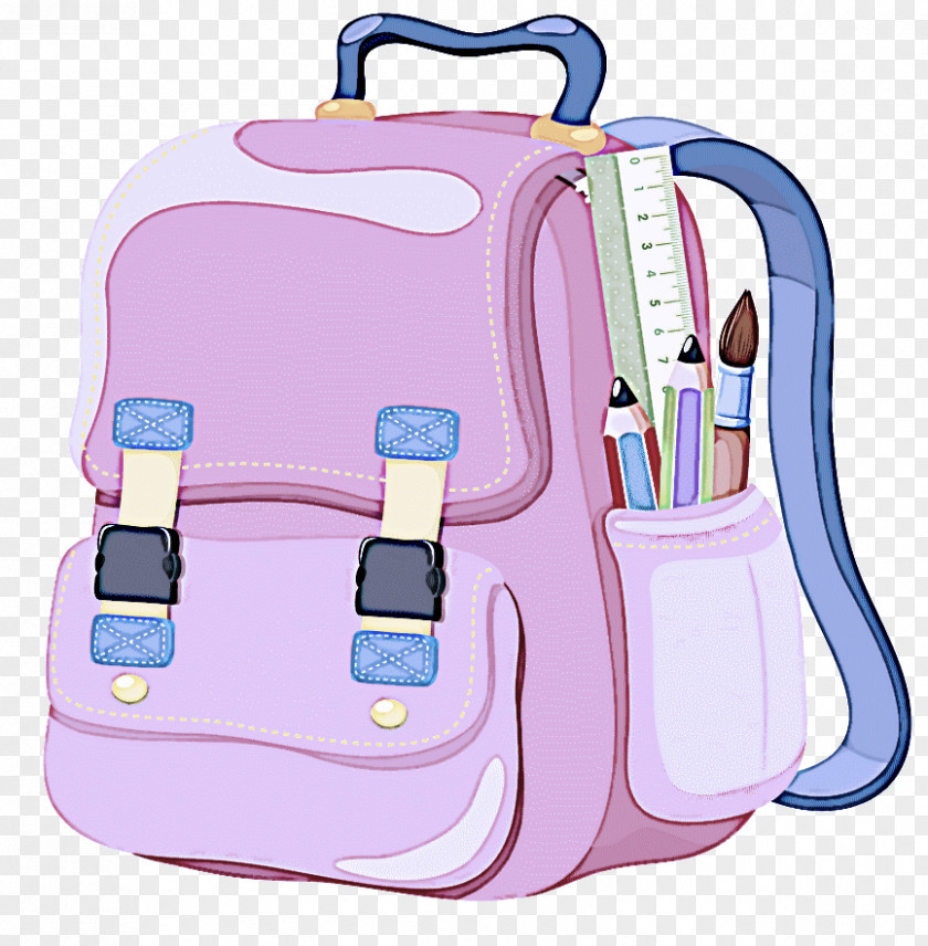 Backpack Travel Bag Pink Purple Baggage Hand Luggage PNG
