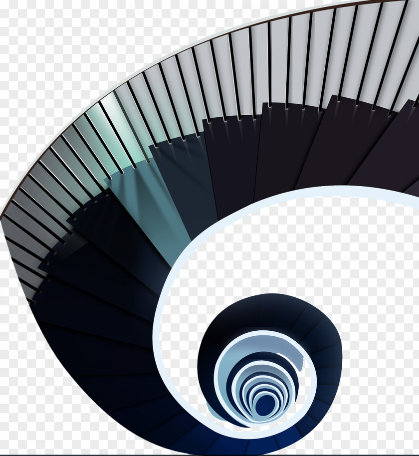 Black Simple Rotating Stairs Architecture Building PNG