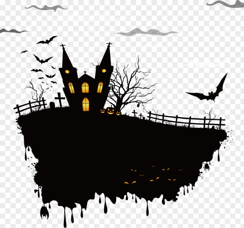 Halloween Design Elements Wall Decal Party Mural PNG