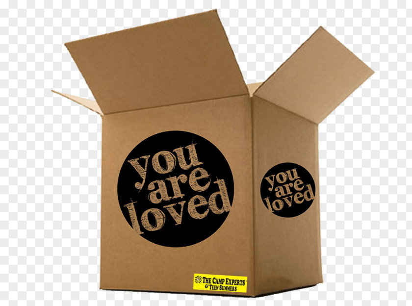 Overnight Summer Camp Cardboard Box CARE Package Image PNG