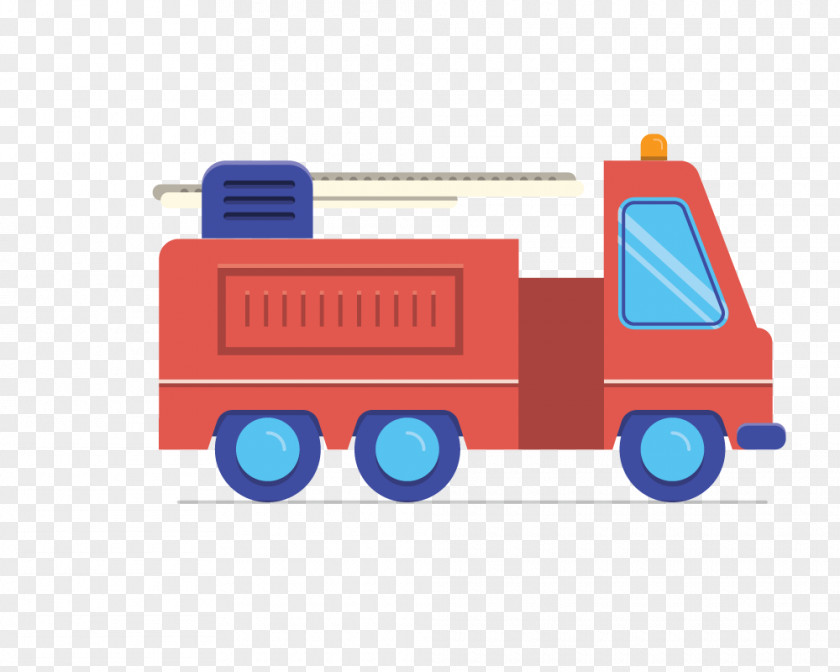 Cartoon Crane Car Fire Engine Vehicle PNG