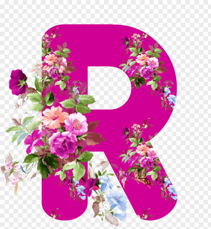 Flower Floral Design Alphabet Letter Rose PNG
