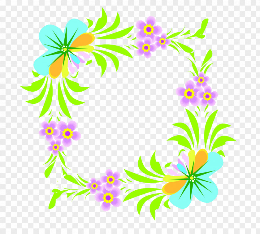 Free Garland Pull Material Picture Floral Design Flower Cartoon PNG