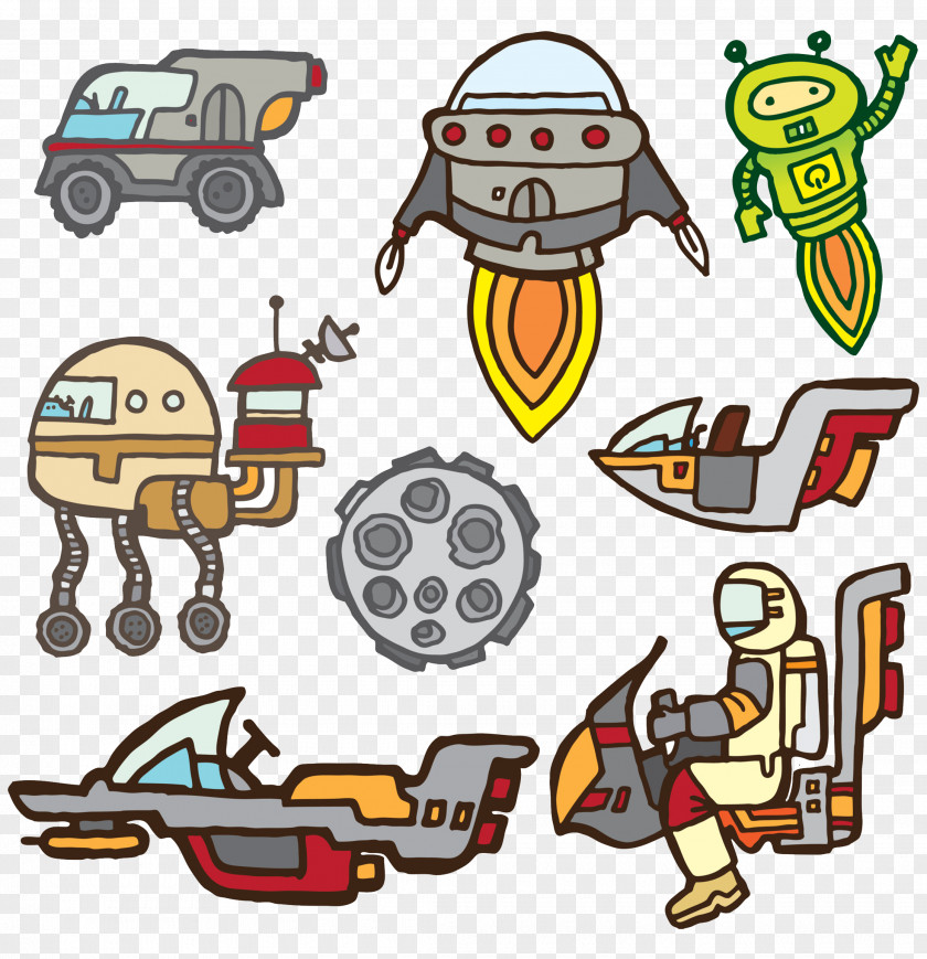 Space Exploration Series Of Patterns Lunar Roving Vehicle Rover Illustration PNG