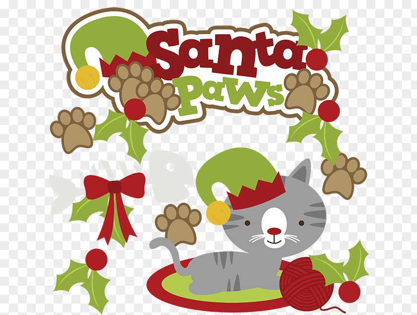 Christmas Cat Clipart Santa Claus Clip Art PNG