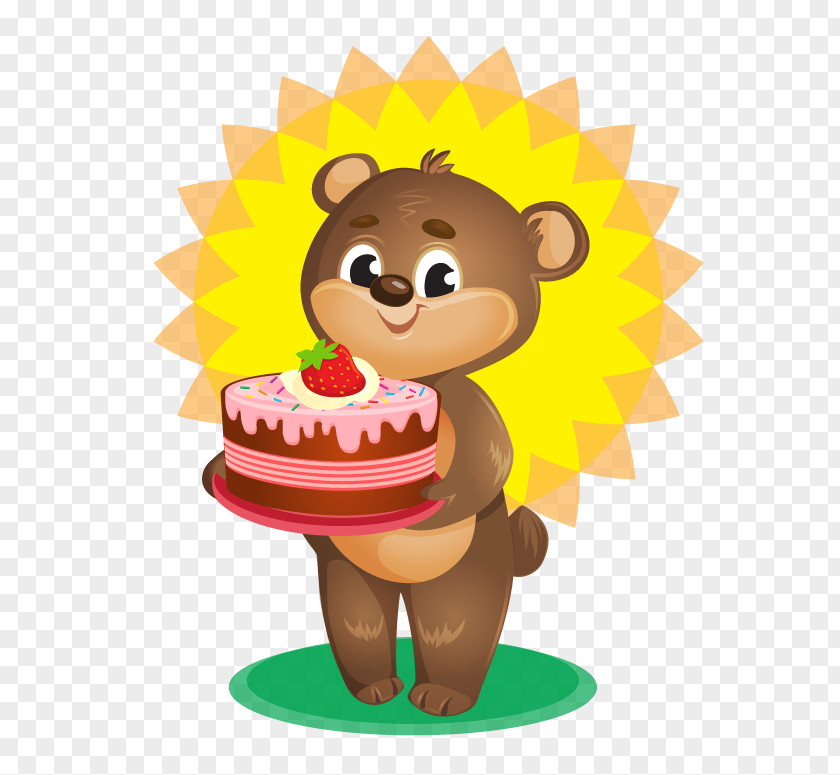Bear Cartoon Couple Birthday Cake Carz-N-Trux Clip Art PNG