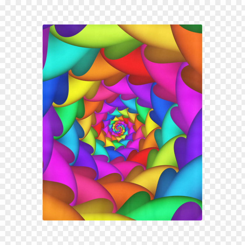 All Over Print Rainbow Rose Spiral Fractal Psychedelic Art PNG